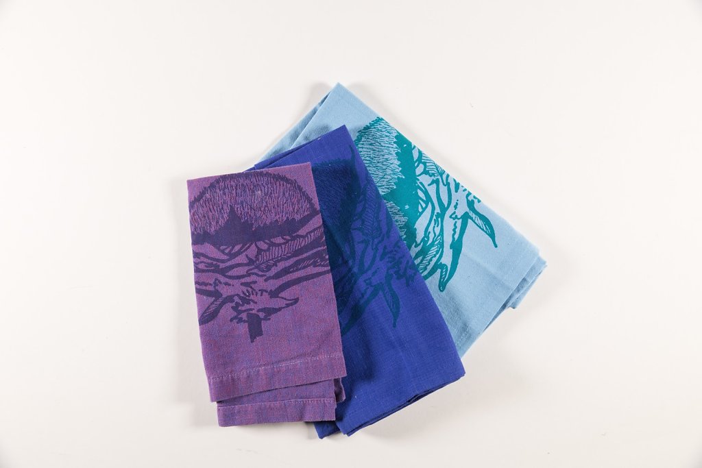 Thistle on cotton napkins